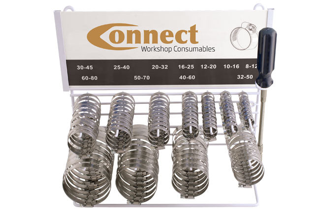 Hose Clip Rack with Hose Clip Driver 110pc - (Connect 31709)