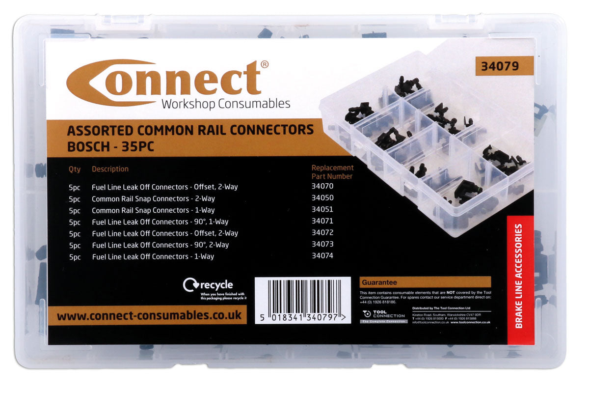 Assorted Popular Common Rail Leak off Connectors - Bosch 35pc - (Connect 34079)