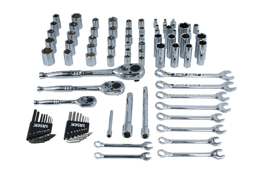 Socket and Spanner Set AF/Metric 1/4"D, 3/8"D, 1/2"D 89pc - (Laser 3500)