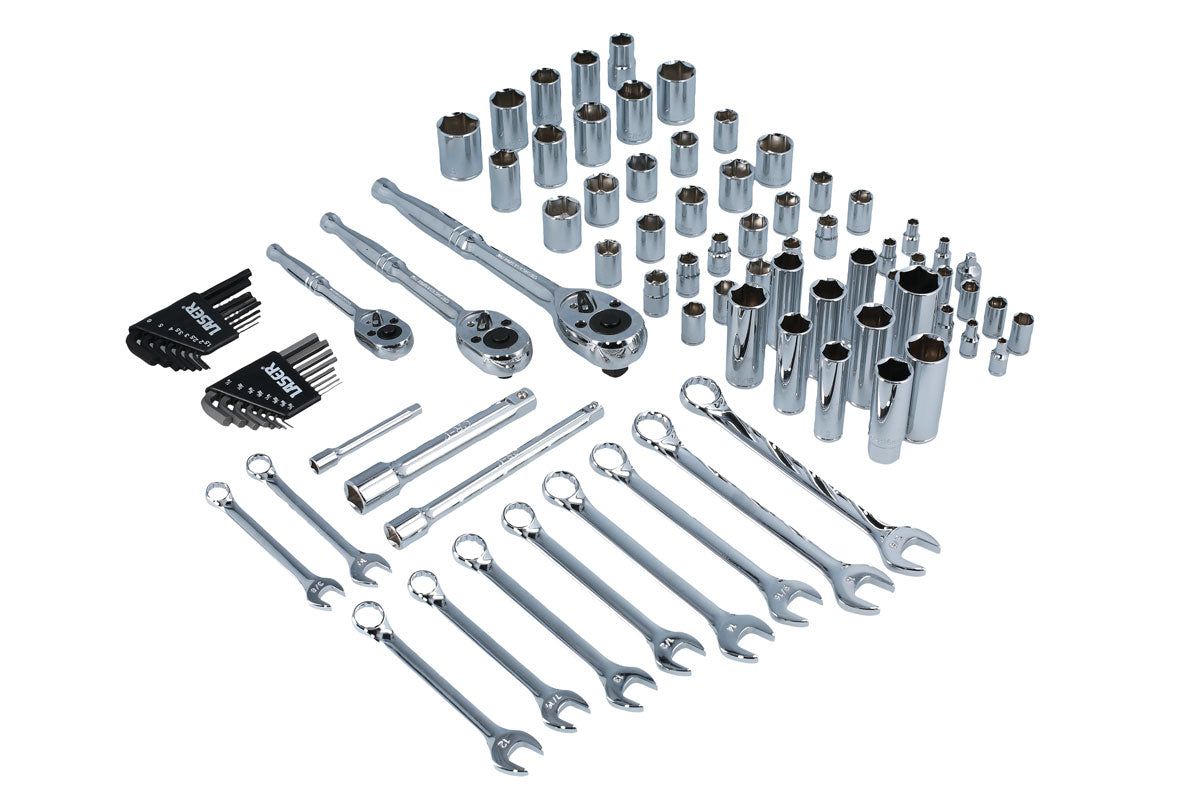 Socket and Spanner Set AF/Metric 1/4"D, 3/8"D, 1/2"D 89pc - (Laser 3500)