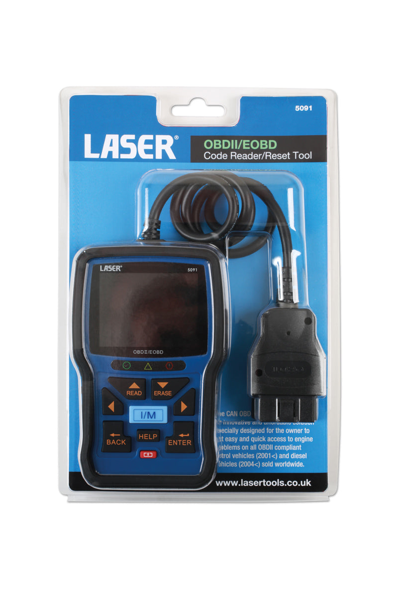 OBDII/EOBD Code Reader & Reset Tool - (Laser 5091)