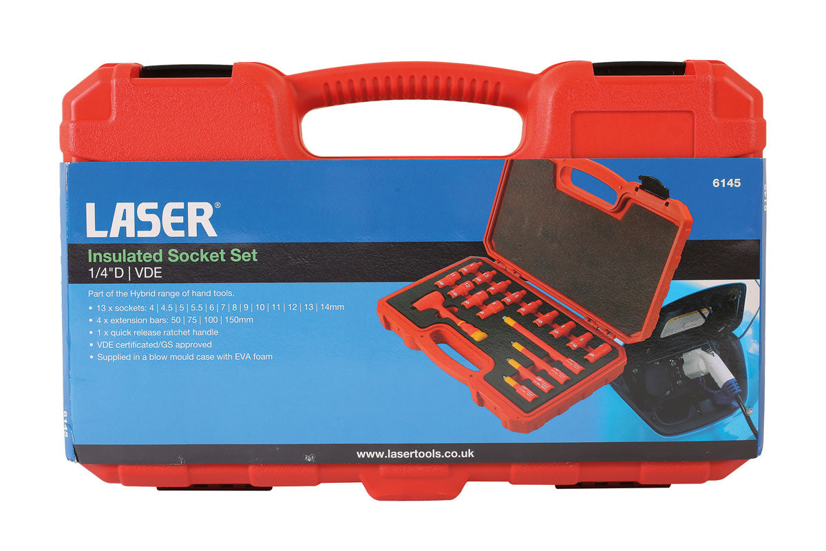 Insulated Socket Set 1/4"D 18pc - (Laser 6145)