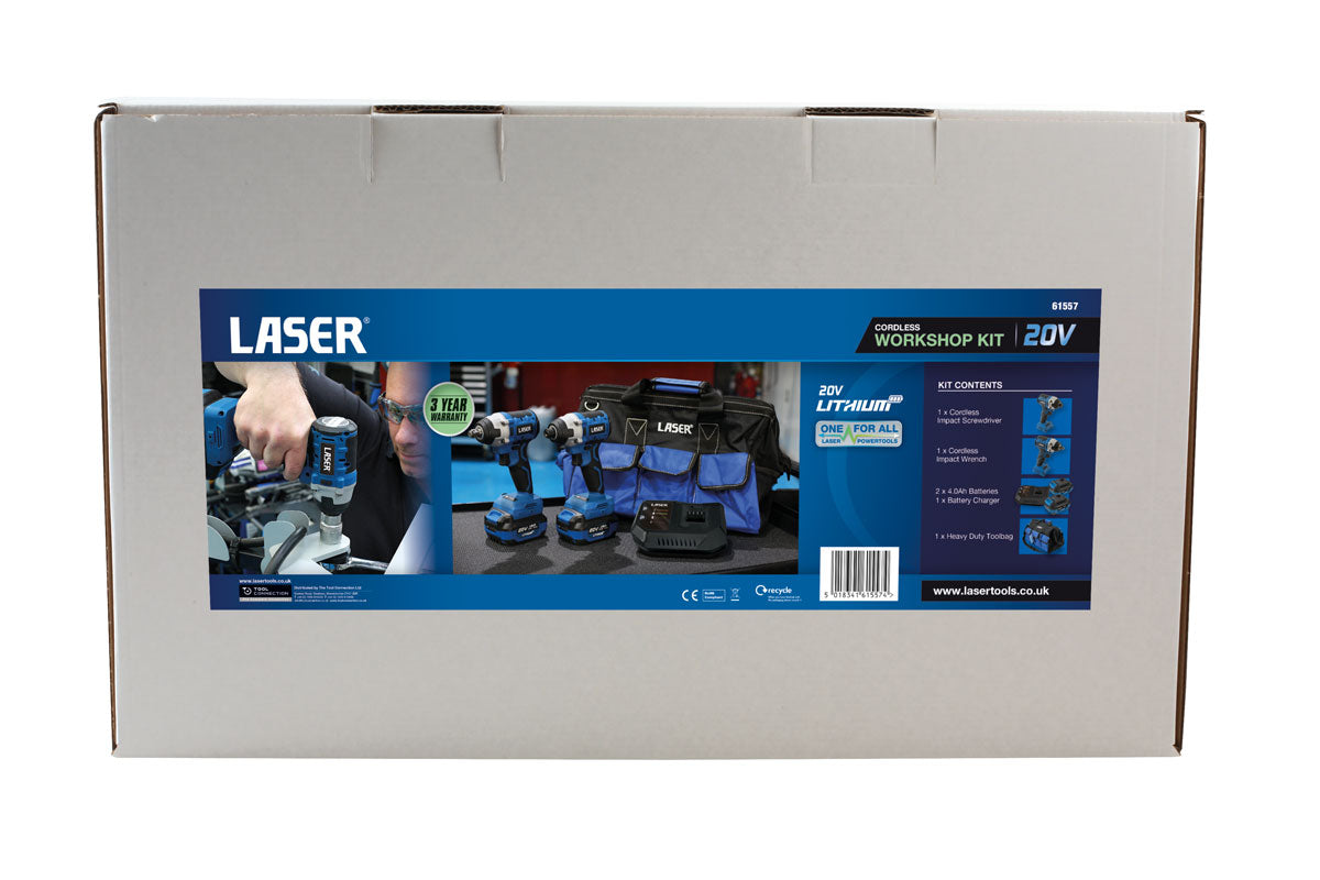 Cordless Tools 20V Workshop Kit (Euro) - (Laser 61557)