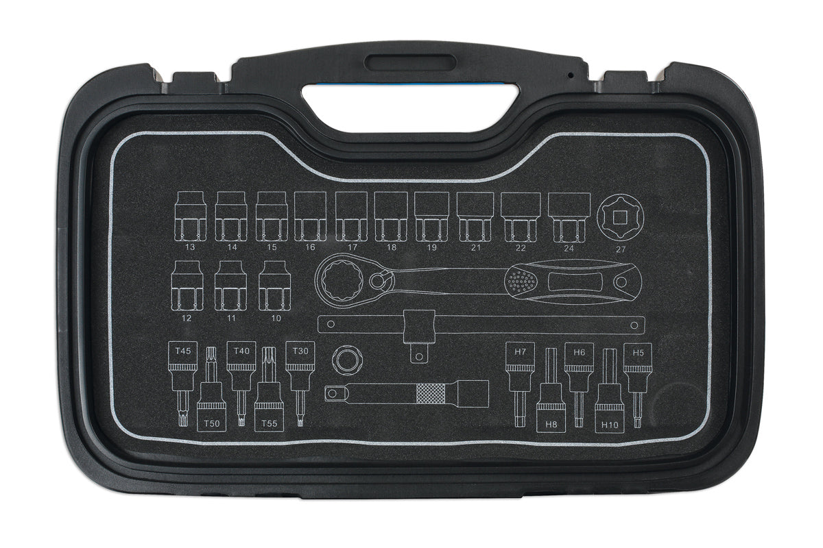 Go Thru Socket Set 1/2"D 28pc - (Laser 7054)