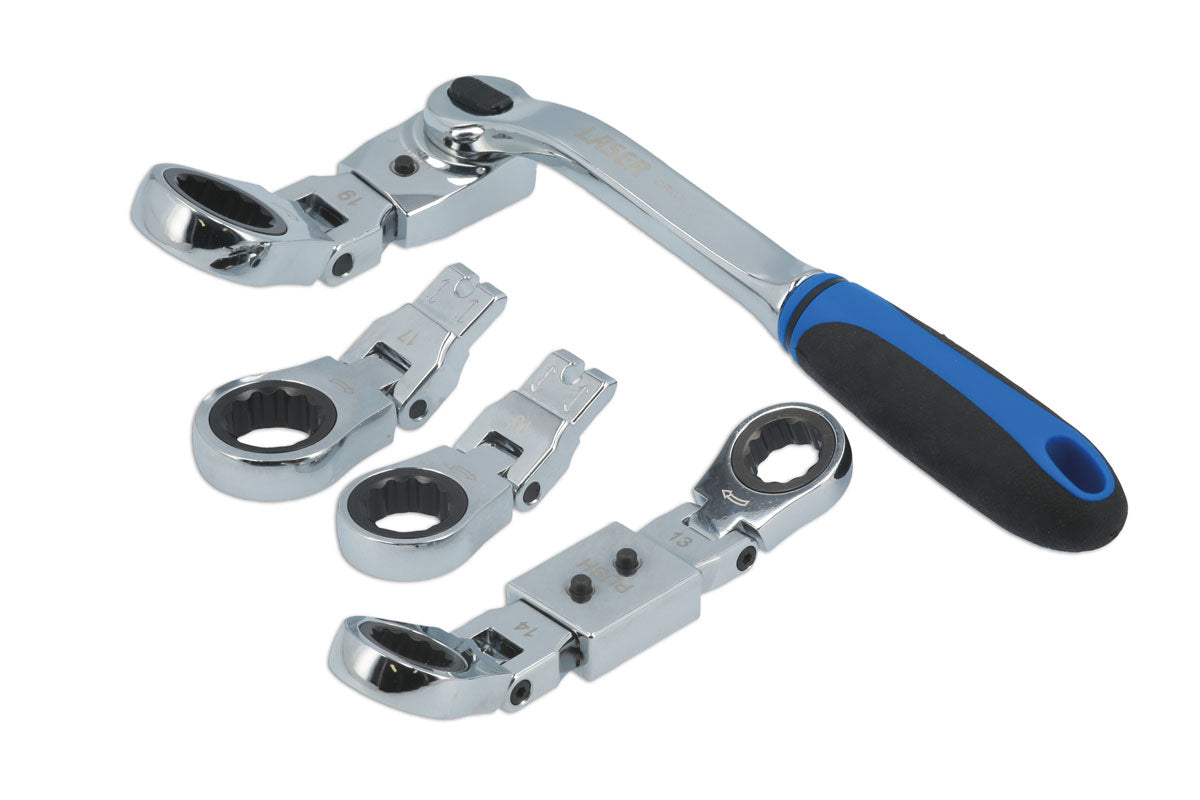 Multi Head Ratchet Ring Spanner Set - (Laser 7863)