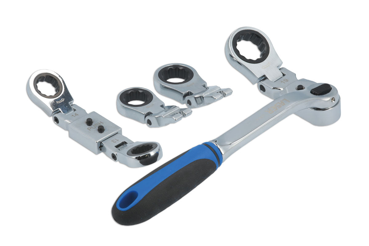 Multi Head Ratchet Ring Spanner Set - (Laser 7863)