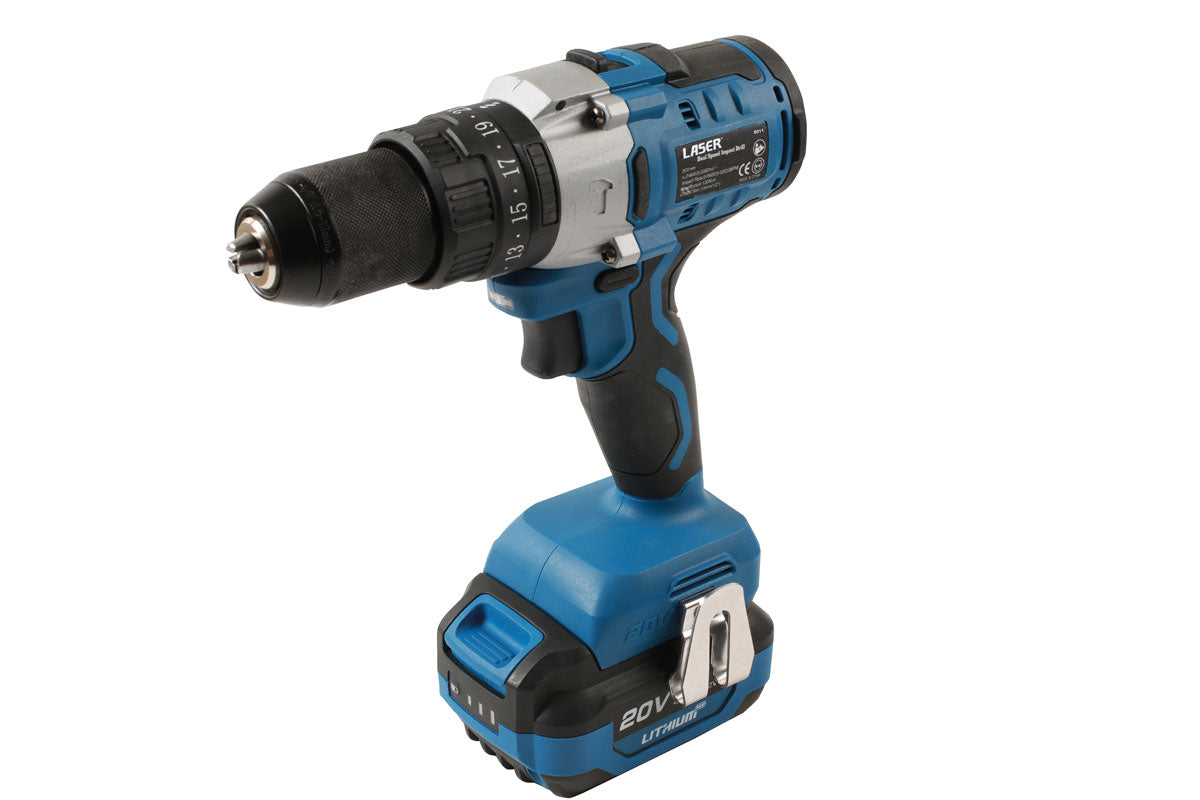 Cordless Variable Speed Impact Drill 20V w/o Battery - (Laser 8011)