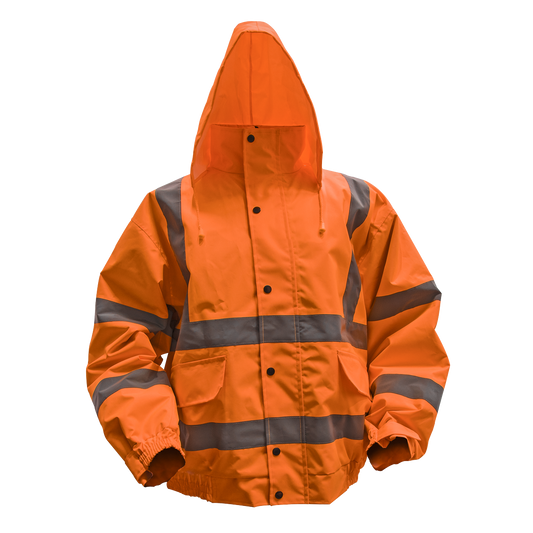 Hi-Vis Orange Jacket with Quilted Lining & Elasticated Waist