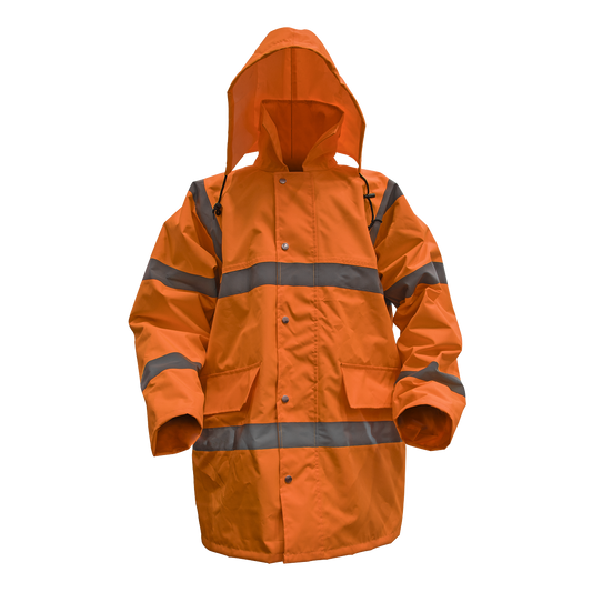 Hi-Vis Orange Motorway Jacket with Quilted Lining