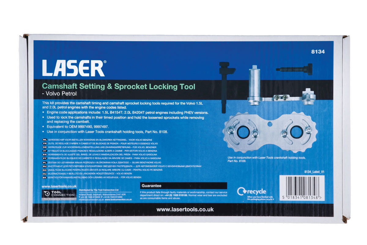 Camshaft Setting & Sprocket Locking Tool - for Volvo Petrol - (Laser 8134)