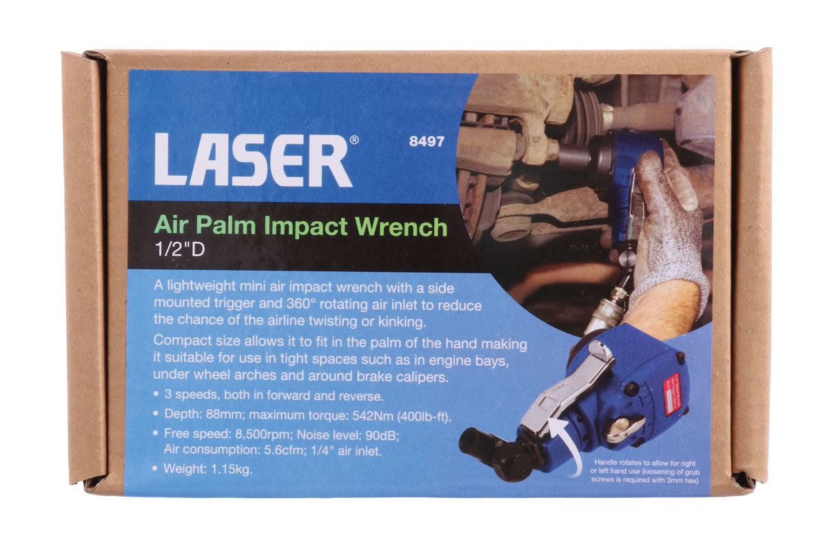 Air Palm Impact Wrench 1/2"D - (Laser 8497)