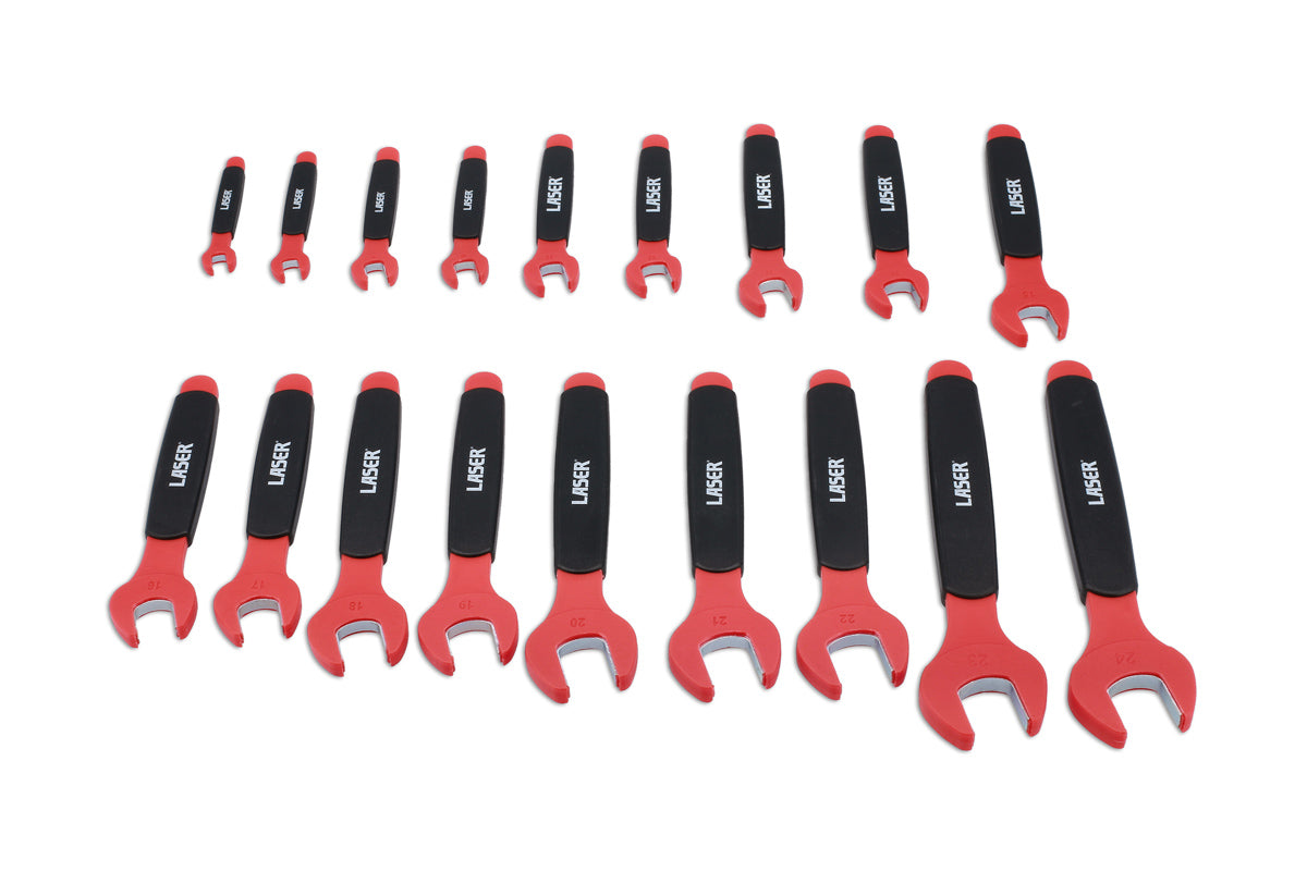 Insulated Open Ended Spanner Set 18pc - (Laser 8558)