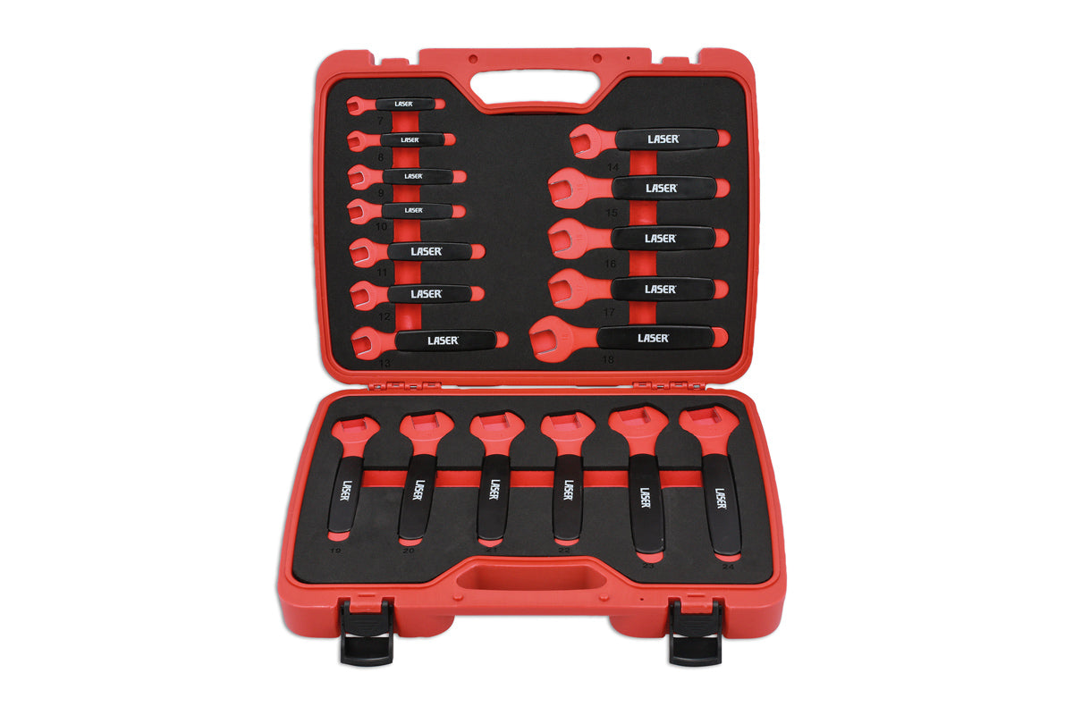 Insulated Open Ended Spanner Set 18pc - (Laser 8558)