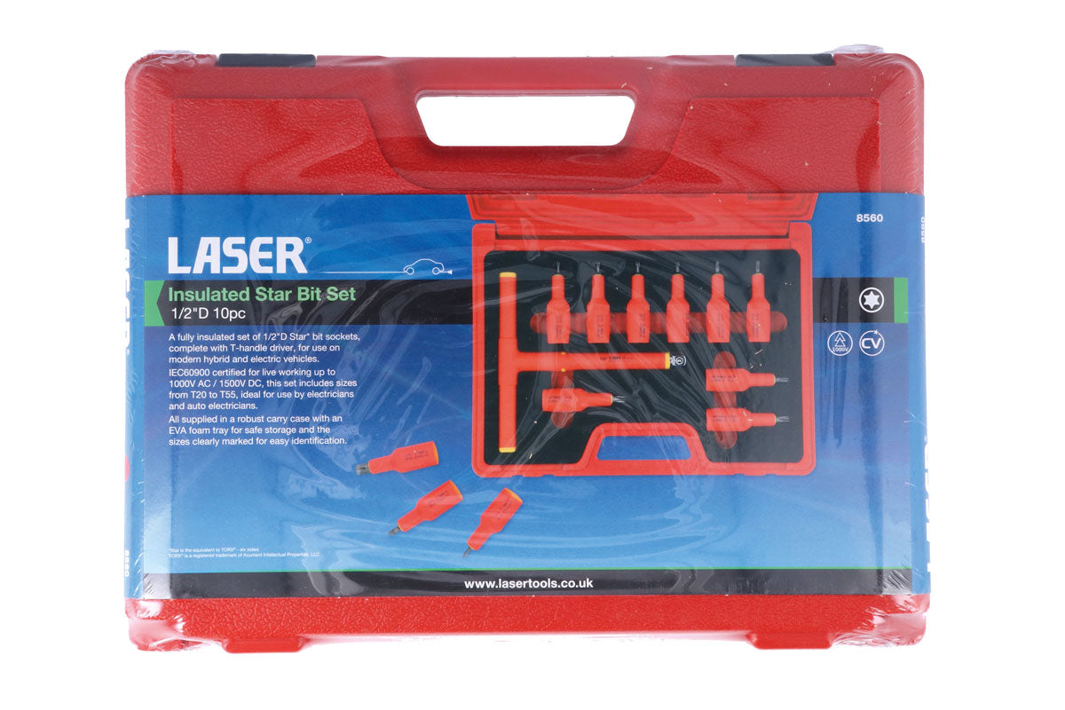 Insulated Star Bit Set 1/2"D 10pc - (Laser 8560)