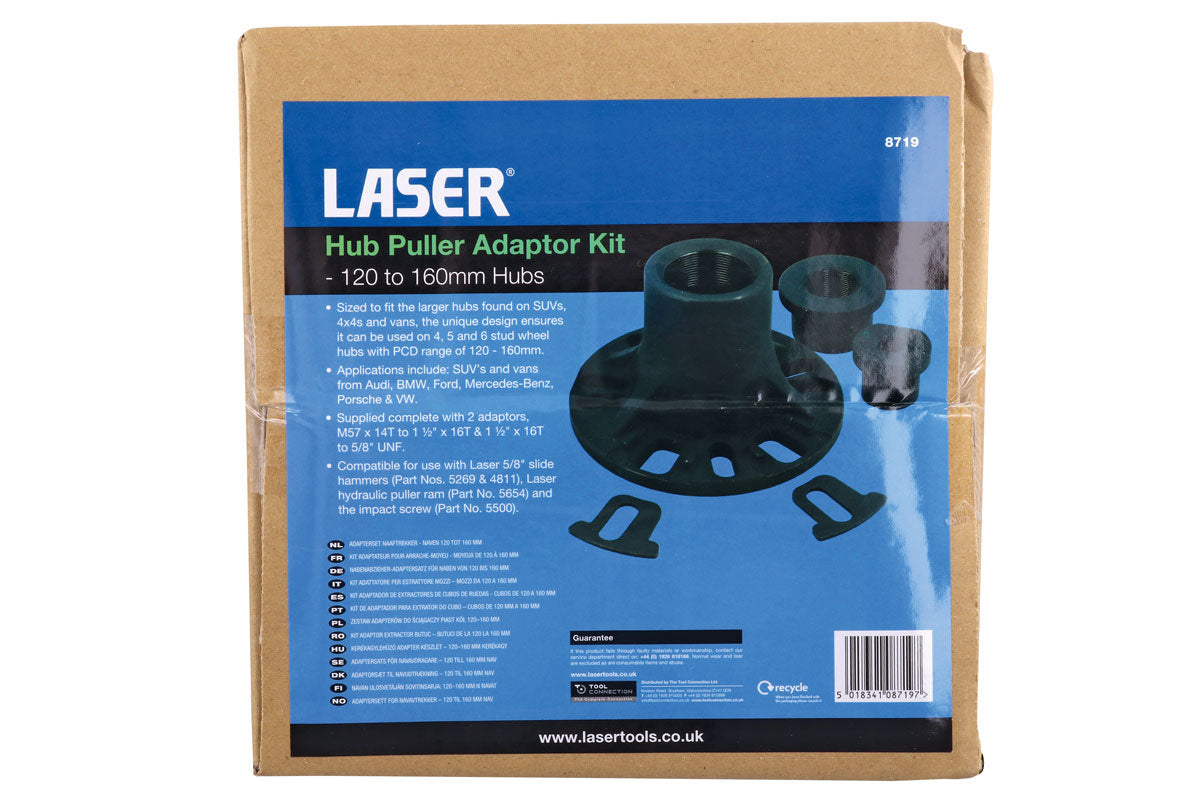 Hub Puller Adaptor Kit - 120mm to 160mm Hubs - (Laser 8719)