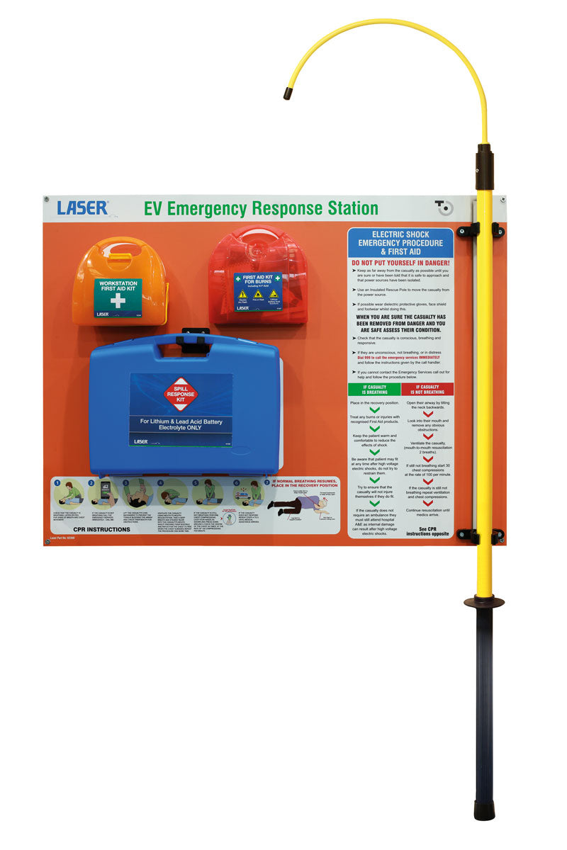 EV Emergency Response Station c/w, Electric Burns Kit, First Aid Kit, Battery Spill Response Kit - (Laser 8969)