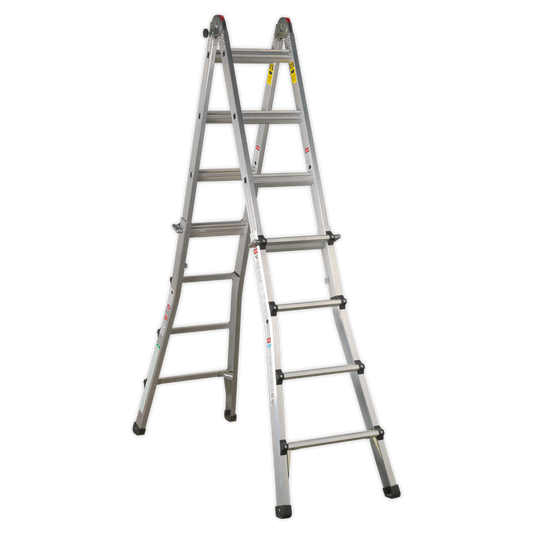 Aluminium Telescopic Ladder 4-Way EN 131 Adjustable Height