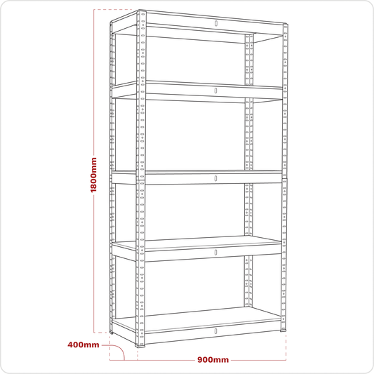 Racking Unit with 5 Shelves 350kg Capacity Per Level
