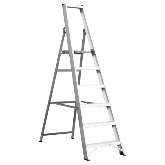 Aluminium Step Ladder 6-Tread Industrial BS EN 131