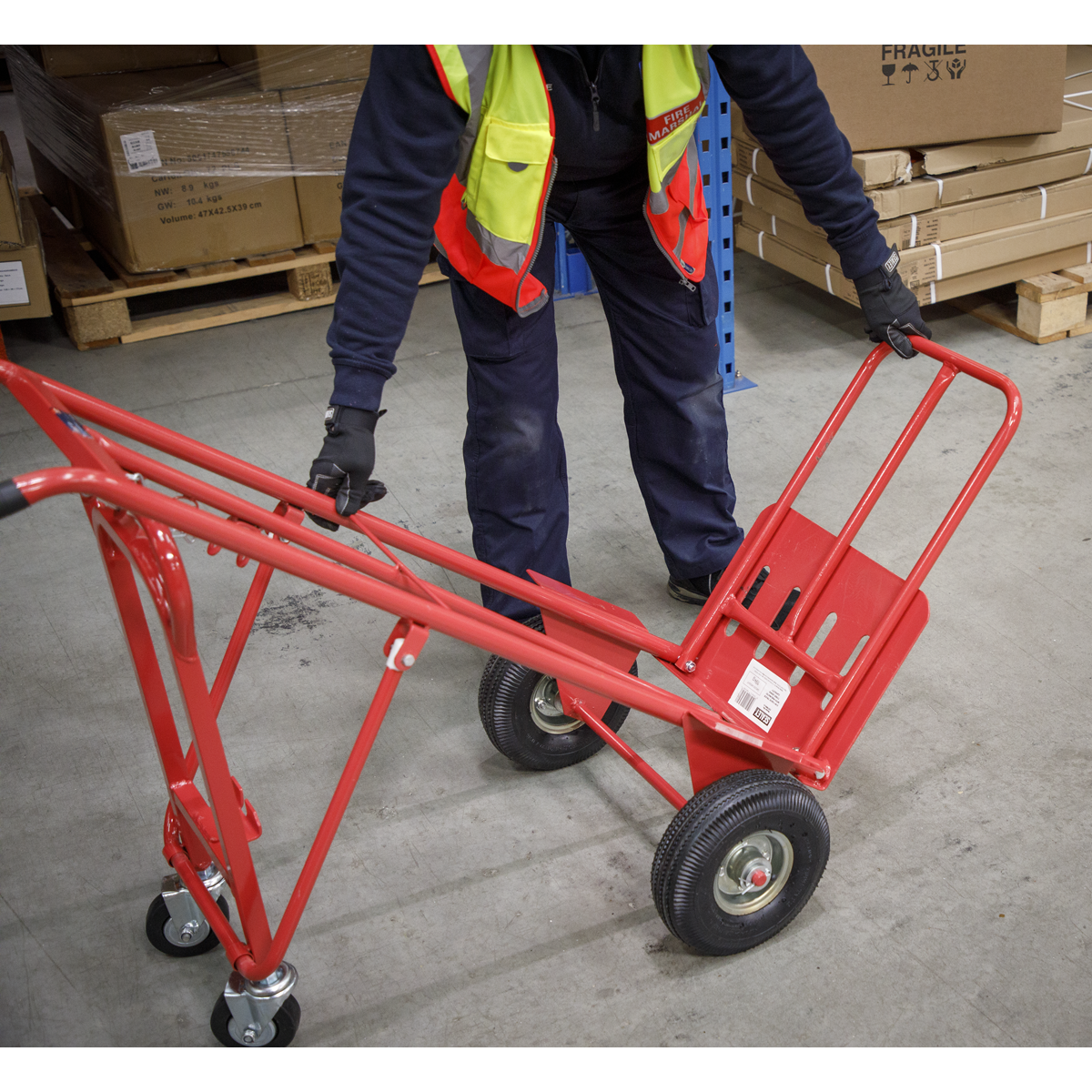 Sack Truck 3-in-1 with Pneumatic Tyres 250kg Capacity