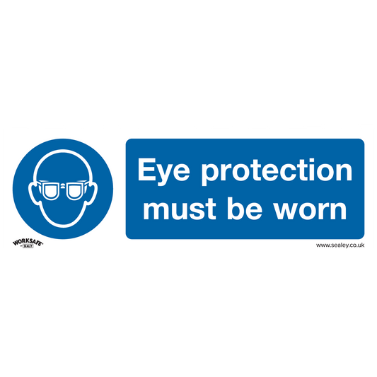 Mandatory Safety Sign - Eye Protection Must Be Worn - Rigid Plastic