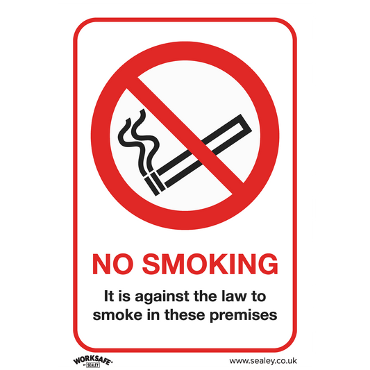 Prohibition Safety Sign - No Smoking (On Premises) - Self-Adhesive Vinyl