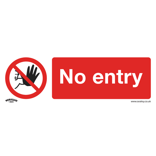 Prohibition Safety Sign - No Entry - Rigid Plastic