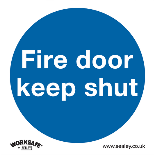 Mandatory Safety Sign - Fire Door Keep Shut - Self-Adhesive Vinyl