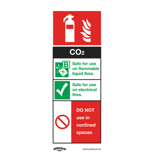 Safe Conditions Safety Sign - CO2 Fire Extinguisher - Self-Adhesive Vinyl