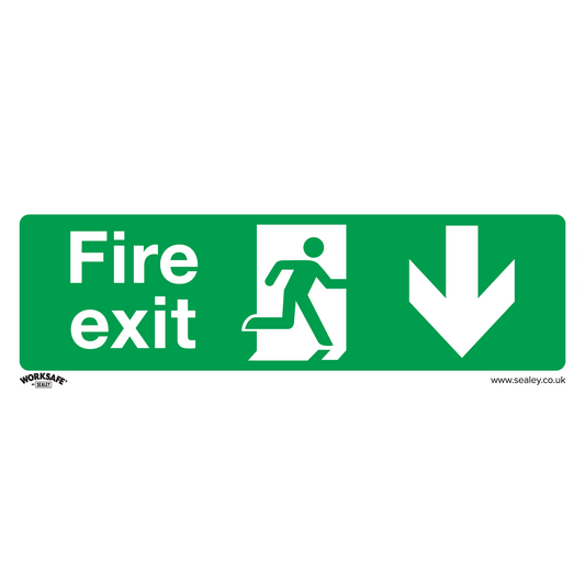 Safe Conditions Safety Sign - Fire Exit (Down) - Rigid Plastic