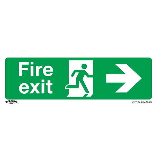 Safe Conditions Safety Sign - Fire Exit (Right) - Rigid Plastic