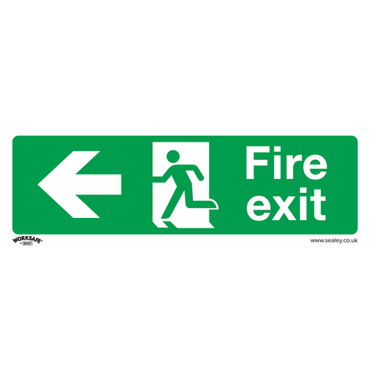 Safe Conditions Safety Sign - Fire Exit (Left) - Rigid Plastic