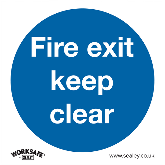 Mandatory Safety Sign - Fire Exit Keep Clear - Rigid Plastic