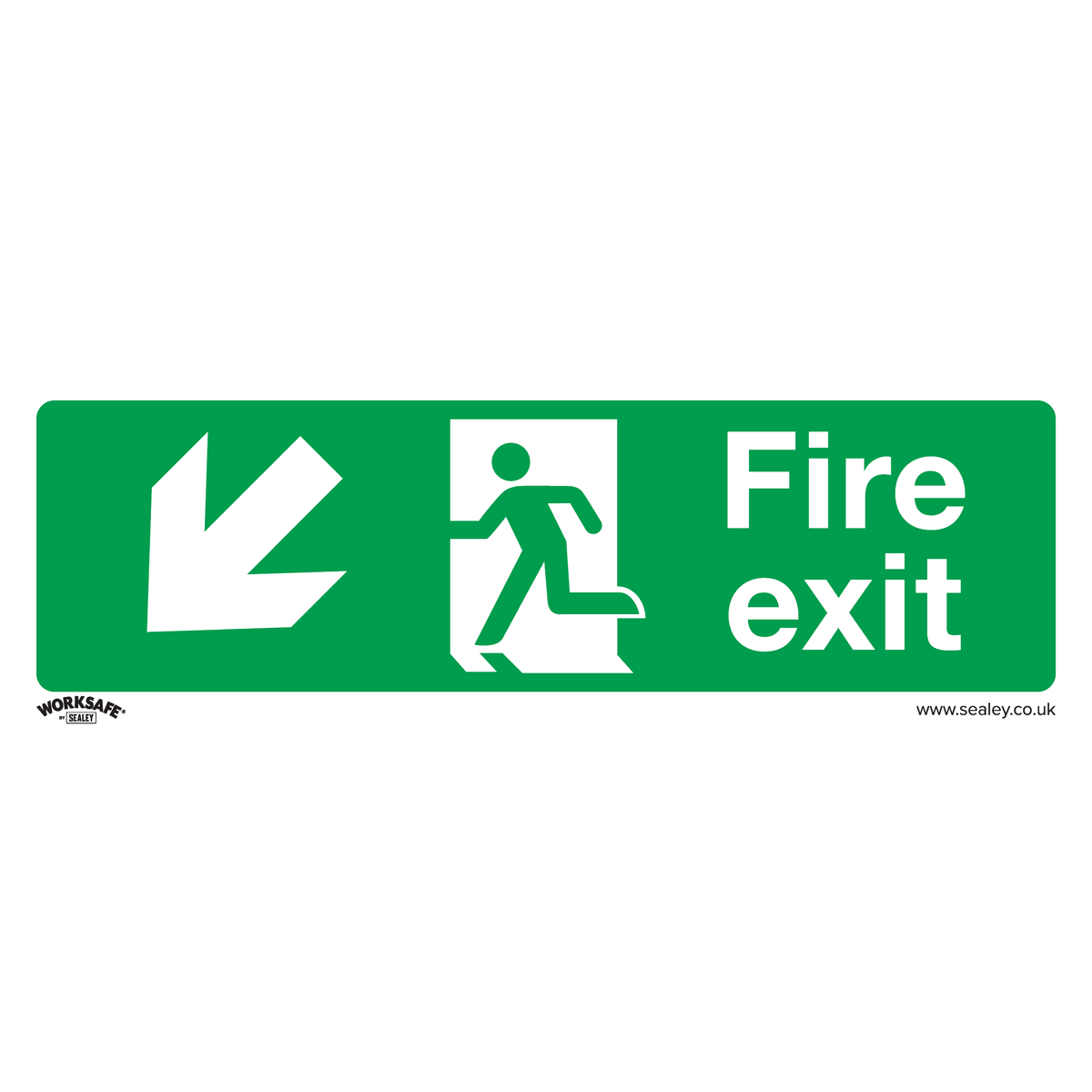 Safe Conditions Safety Sign - Fire Exit (Down Left) - Self-Adhesive Vinyl