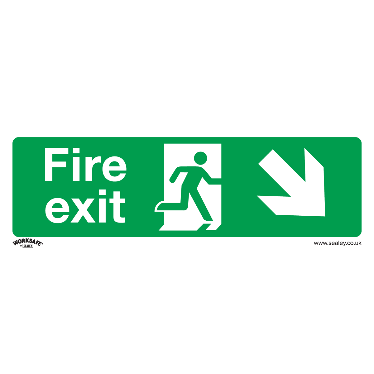 Safe Conditions Safety Sign - Fire Exit (Down Right) - Self-Adhesive Vinyl