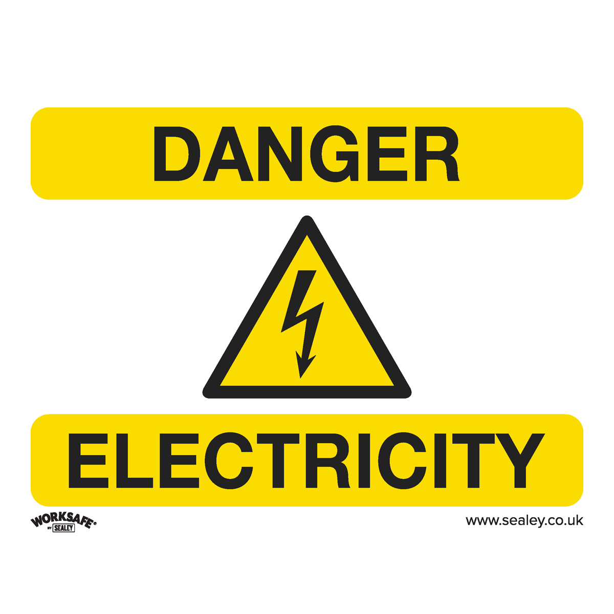 Warning Safety Sign - Danger Electricity - Self-Adhesive Vinyl