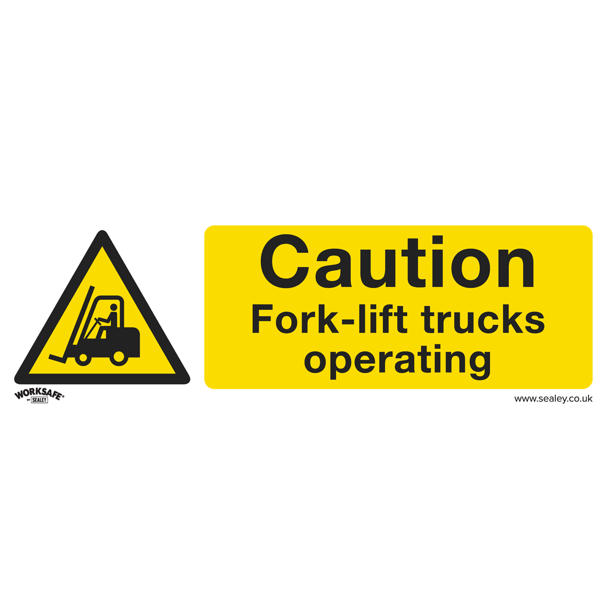 Warning Safety Sign - Caution Fork-Lift Trucks - Self-Adhesive Vinyl