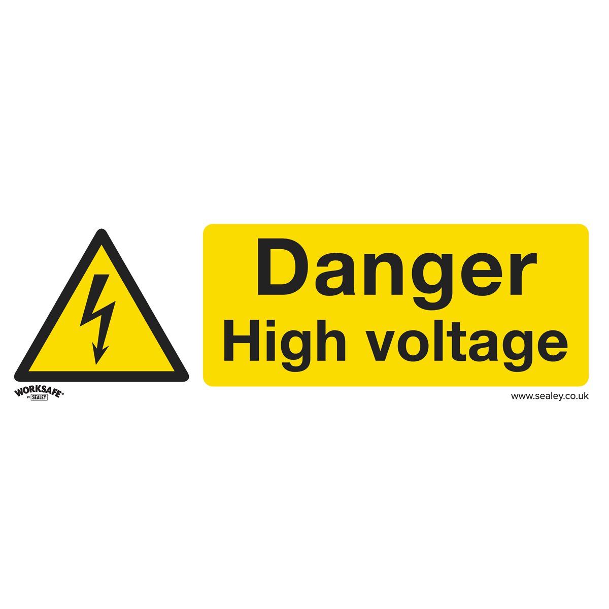 Warning Safety Sign - Danger High Voltage - Rigid Plastic