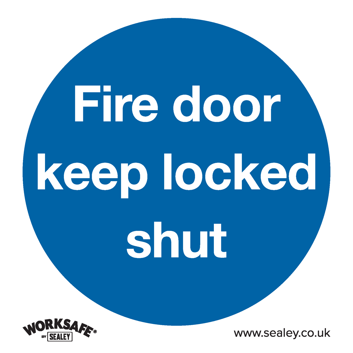 Mandatory Safety Sign - Fire Door Keep Locked Shut - Self-Adhesive Vinyl