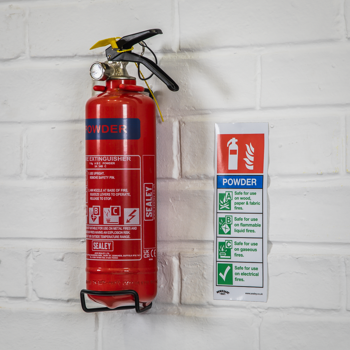 Safe Conditions Safety Sign - Powder Fire Extinguisher - Self-Adhesive Vinyl