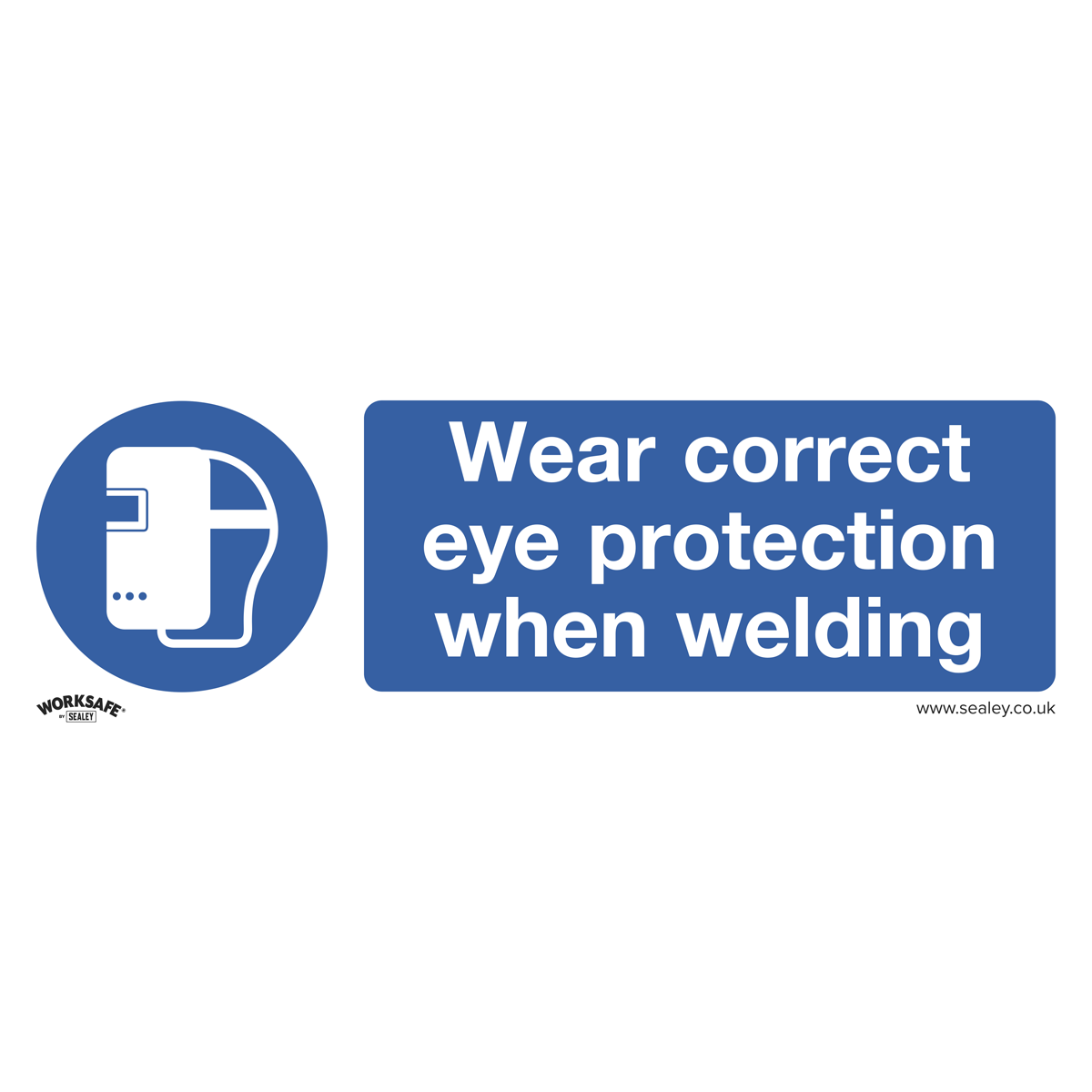 Mandatory Safety Sign - Wear Eye Protection When Welding - Self-Adhesive Vinyl