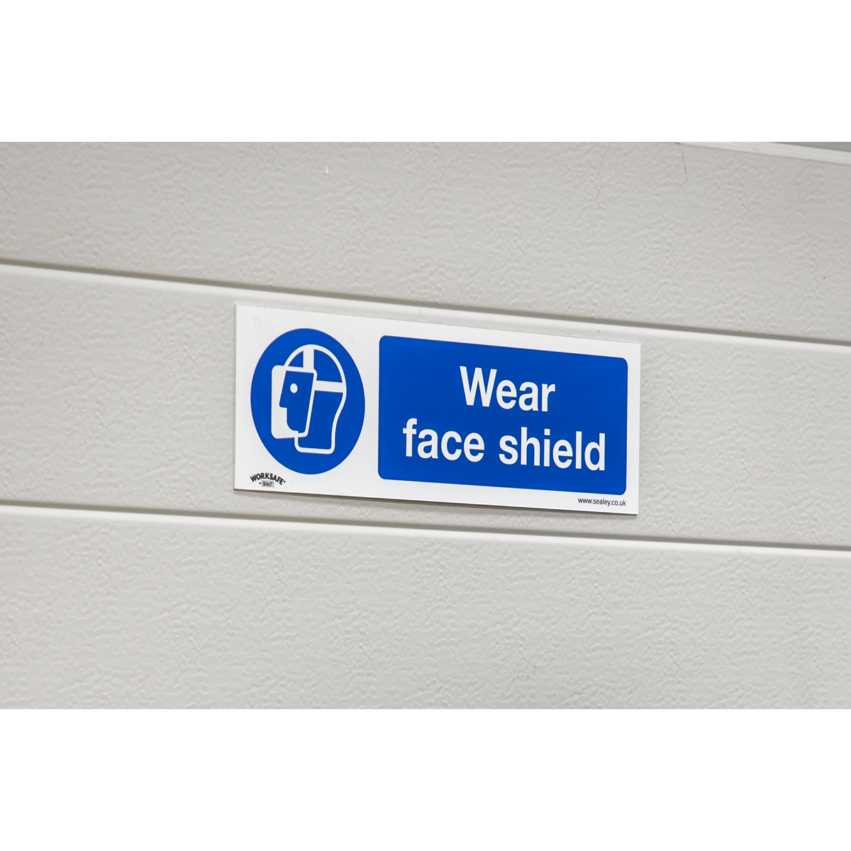 Mandatory Safety Sign - Wear Face Shield - Self-Adhesive Vinyl