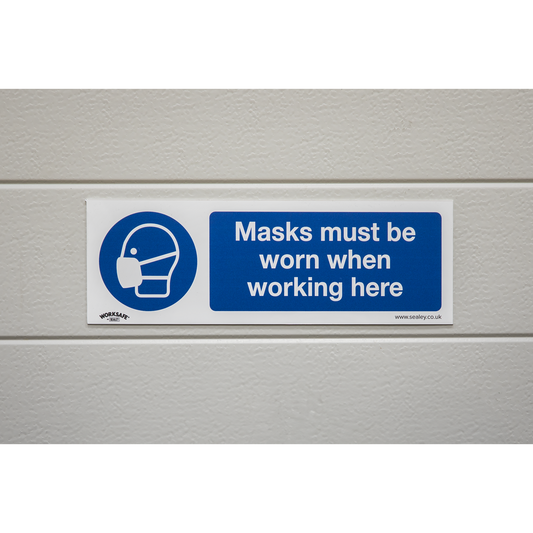 Mandatory Safety Sign - Masks Must Be Worn - Rigid Plastic