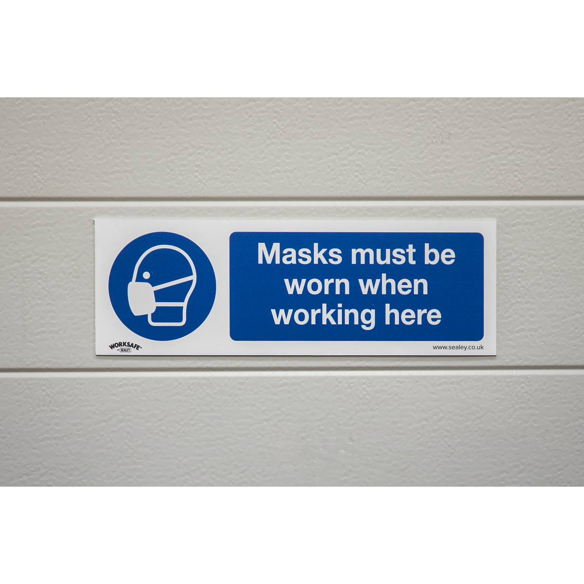 Mandatory Safety Sign - Masks Must Be Worn - Self-Adhesive Vinyl