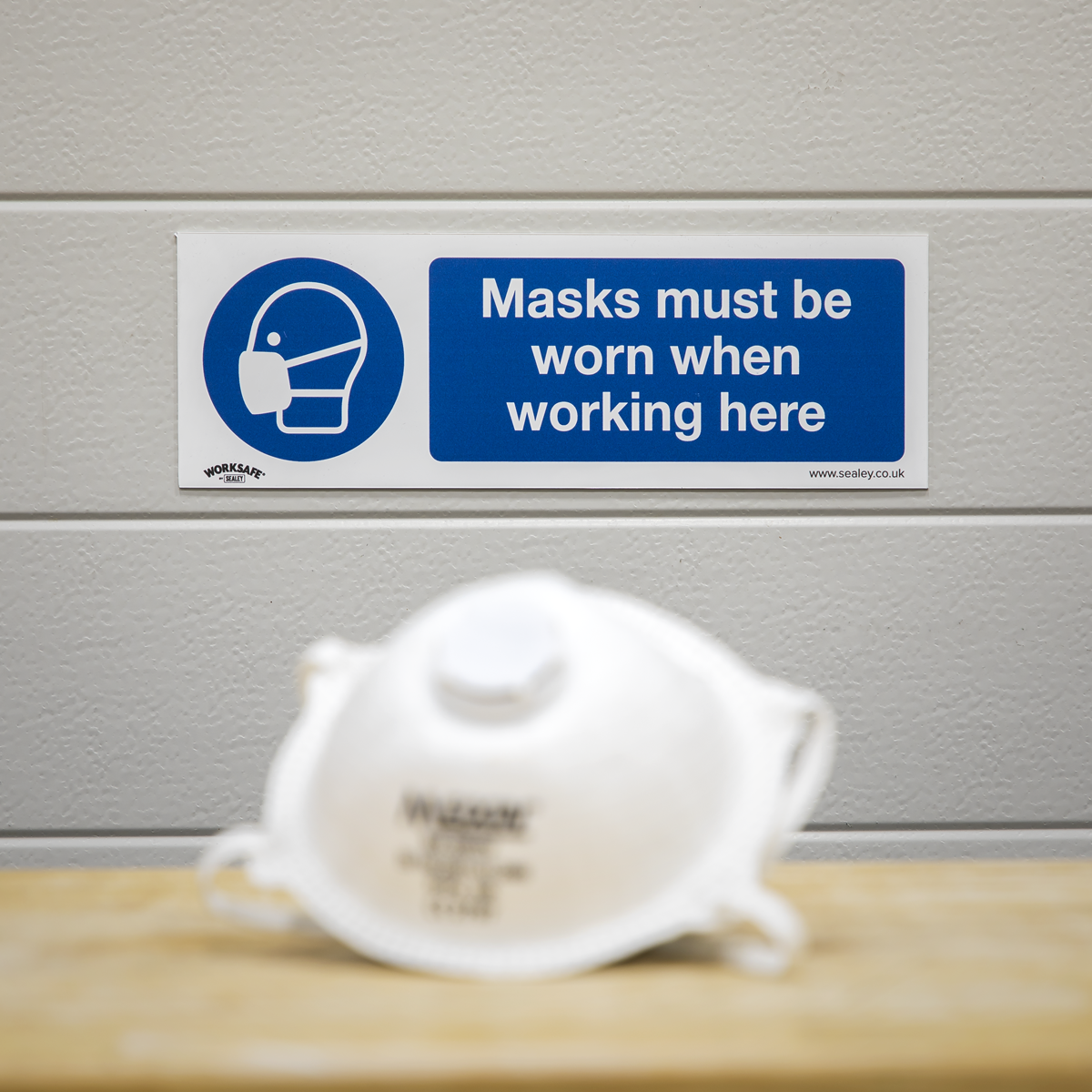 Mandatory Safety Sign - Masks Must Be Worn - Self-Adhesive Vinyl