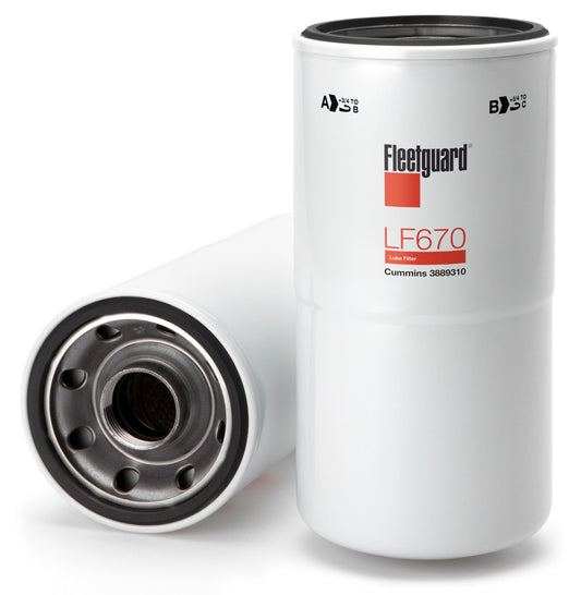 Fleetguard Oil / Lube Full-Flow Filter (Spin On) - Fleetguard LF670