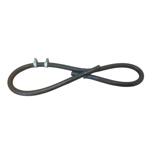Rubber Fuel Hose Pipe - 1m - 8mm with Jubilee Clips