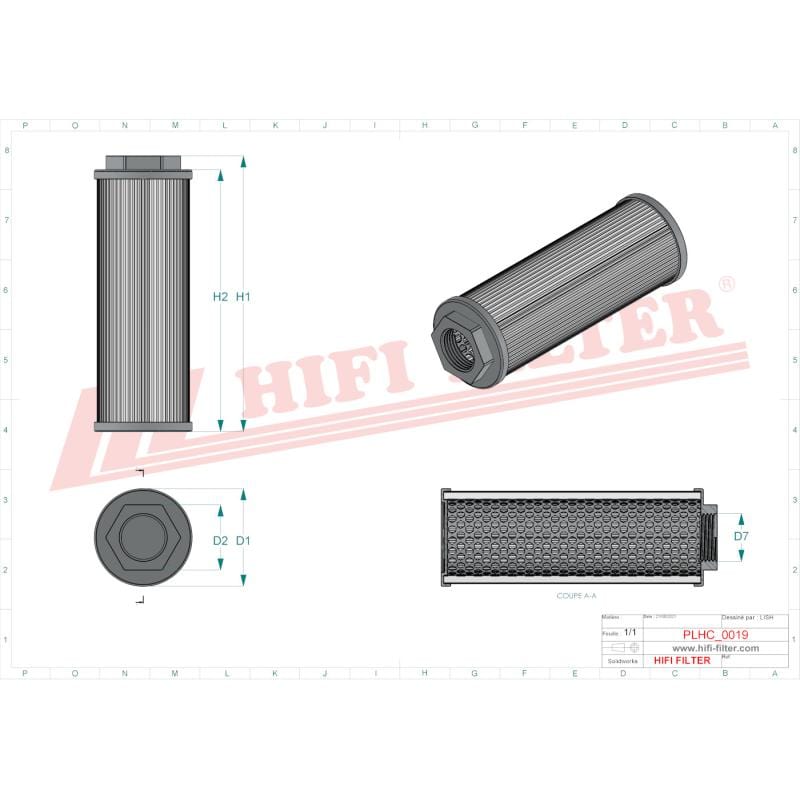 HiFi Filters Hydraulic Filter (Cartridge) - Hifi SH77005