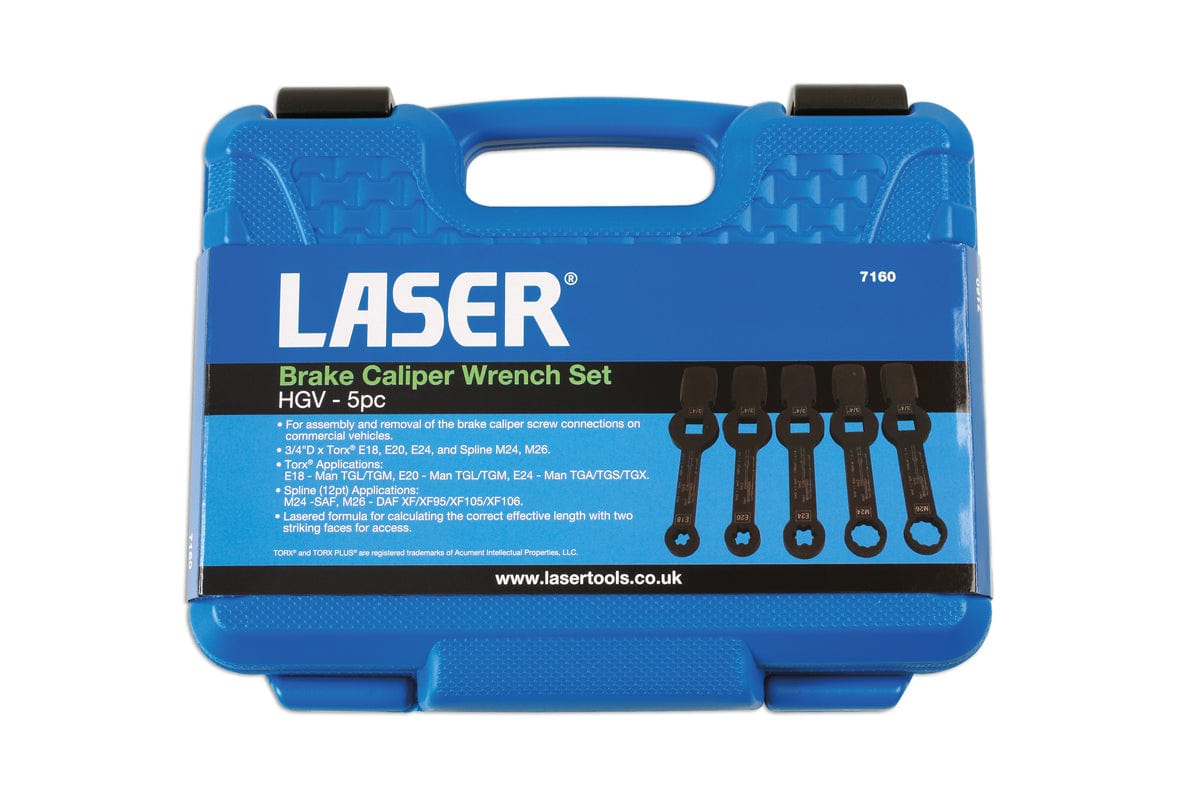 Laser Brake Caliper Wrench Set 5pc - for HGV - (Laser 7160)