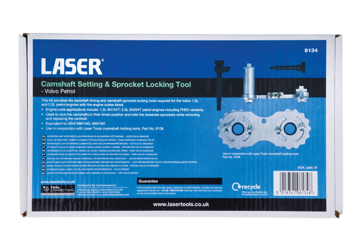 Laser Camshaft Setting & Sprocket Locking Tool - for Volvo Petrol - (Laser 8134)